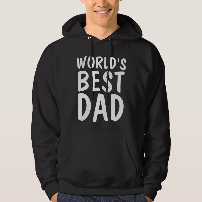WORLD'S BEST DAD, Black T-shirts & Hoodies (Front)