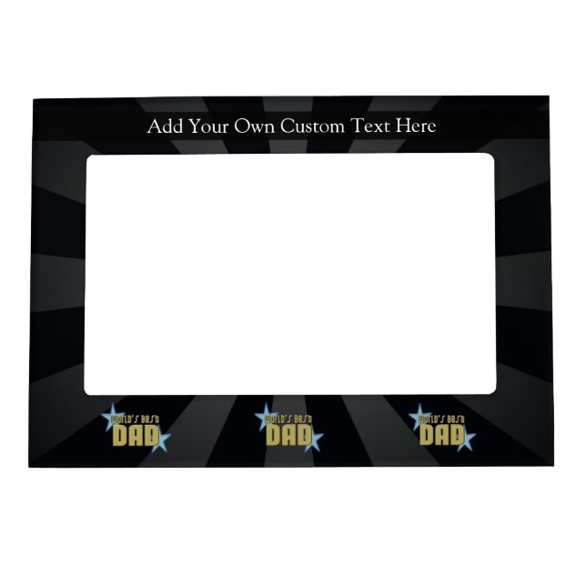World's Best Dad, Blue Stars Magnetic Picture Frame (Front)