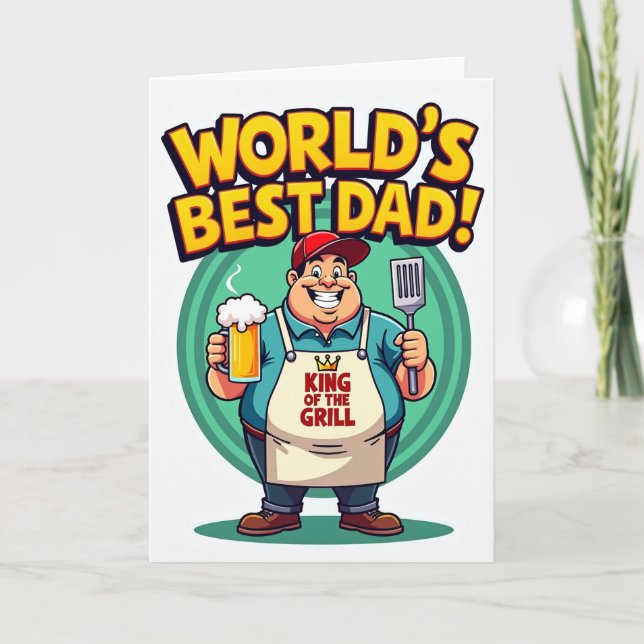 Worlds Best Dad Bubbly Card (Front)
