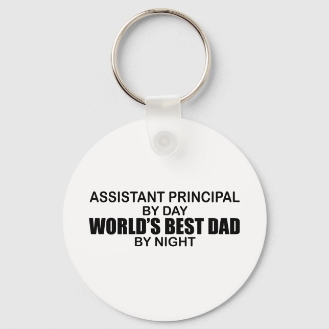World's Best Dad by Night - Asst Principal Keychain (Front)
