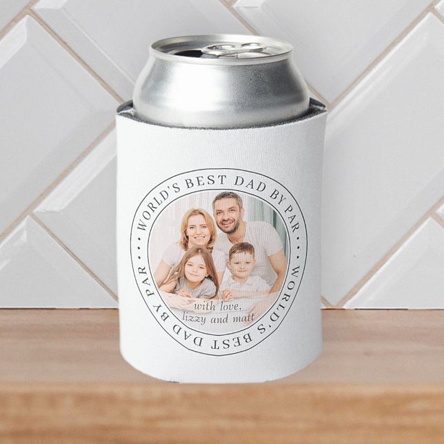 World's Best Dad By Par Classic Simple Photo Can Cooler (Creator Uploaded)