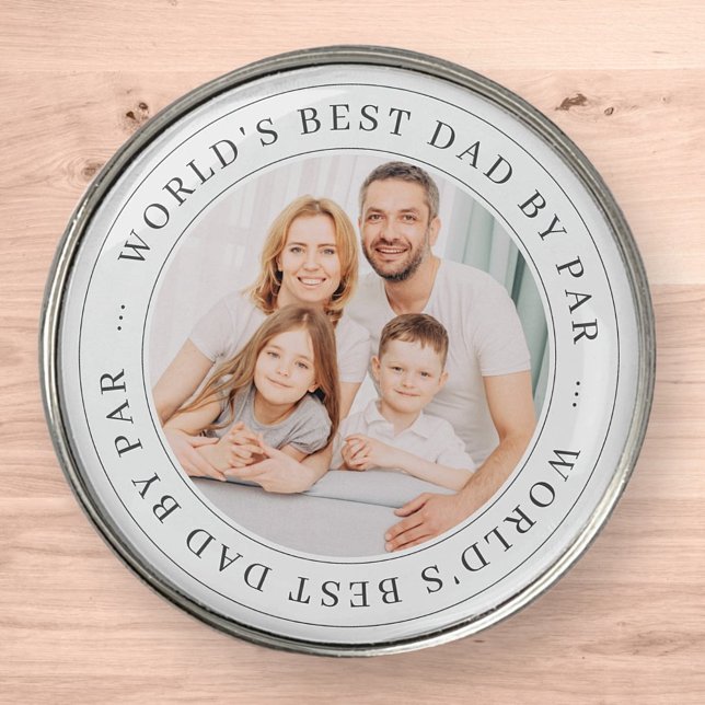 World's Best Dad By Par Classic Simple Photo Golf Ball Marker (Creator Uploaded)