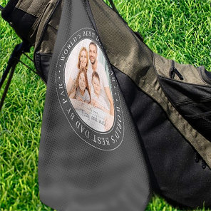 World's Best Dad By Par Classic Simple Photo Golf Towel