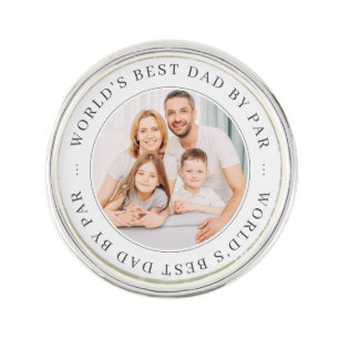World's Best Dad By Par Classic Simple Photo Lapel Pin