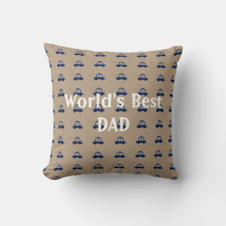 Worlds Best Dad Cars Throw Pillow