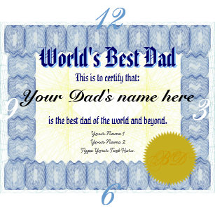 worlds best dad certificate gifts on zazzle