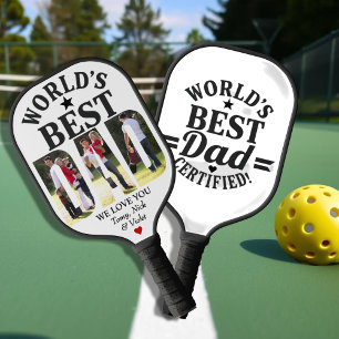 World's Best Dad-Certified Father's Day photo Pickleball Paddle