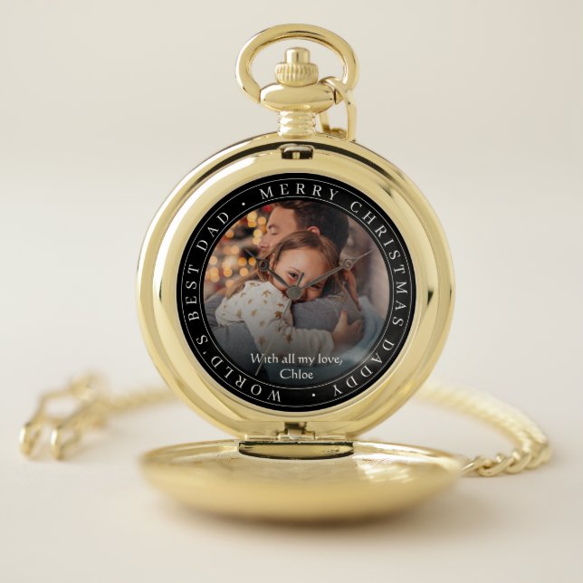 World's Best Dad Christmas Gift Idea  Pocket Watch (Inside)