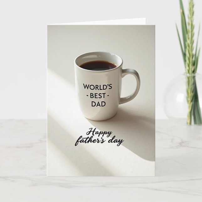 Worlds Best Dad Coffee Mug Card (Front)