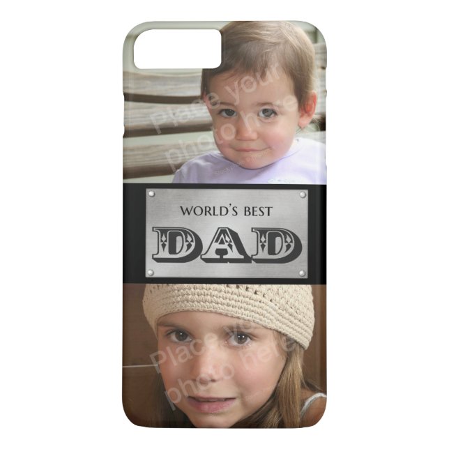 World's Best Dad - Custom 2 photos Case-Mate iPhone Case (Back)