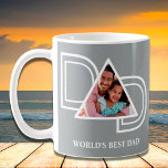 World's Best Dad Custom Father's Day Photo Coffee Mug<br><div class="desc">This World's Best Dad Photo Mug is decorated with the word DAD in white typography on a gray background.
Easily customizable with your photo.
Makes a perfect Father's Day gift.</div>
