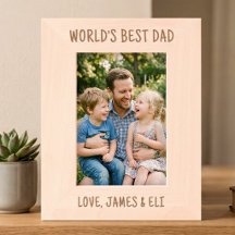 World's Best Dad Custom Photo Frame Gift For Dad