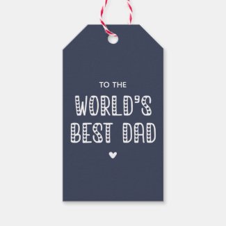 World's Best Dad! Cute Typography Father's Day Gift Tags