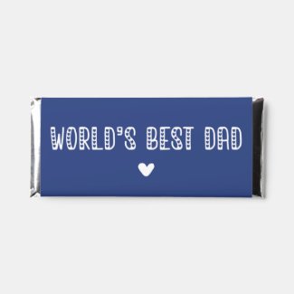 World's Best Dad! Cute Typography  Hershey Bar Favors