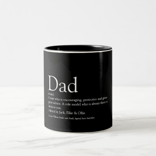Worlds Best Dad Daddy Father Definition Black Two_Tone Coffee Mug