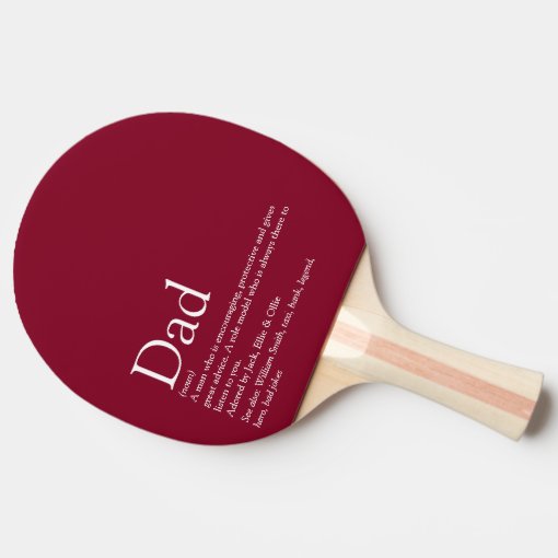 World's Best Dad Daddy Father Definition Burgundy Ping Pong Paddle Zazzle