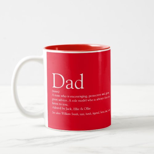 Worlds Best Dad Daddy Father Definition Fun Red Two_Tone Coffee Mug