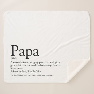 World's Best Dad, Daddy, Father Definition Fun Sherpa Blanket