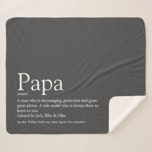 World's Best Dad, Daddy, Father Definition Gray Sherpa Blanket