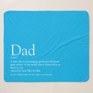 World's Best Dad Daddy Father Definition Sky Blue Sherpa Blanket