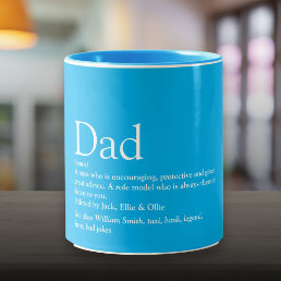 World&#39;s Best Dad Daddy Father Definition Sky Blue Two-Tone Coffee Mug