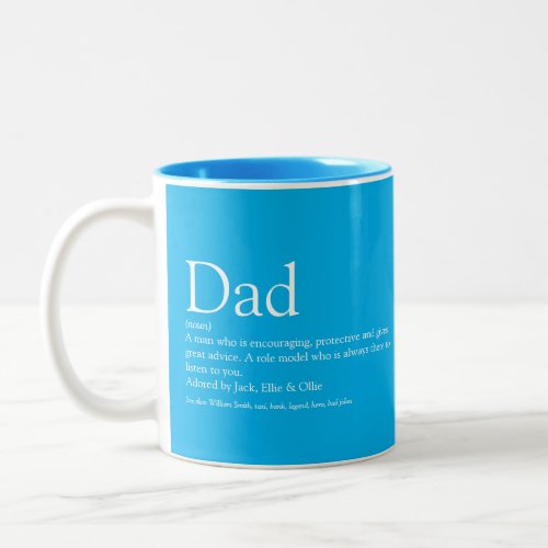 Worlds Best Dad Daddy Father Definition Sky Blue Two_Tone Coffee Mug