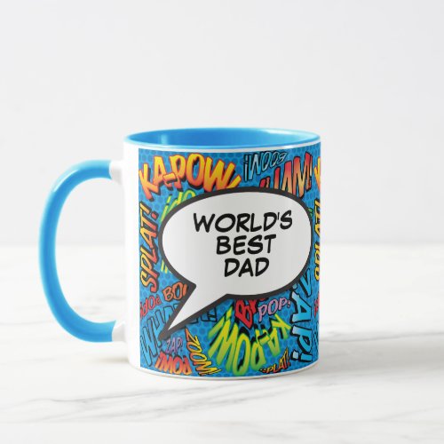 Worlds Best Dad Daddy Father Fun Comic Book Mug