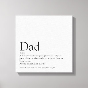 World's Best Dad Daddy Father Papa Definition Fun Canvas Print
