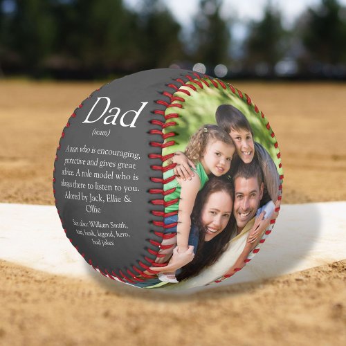 Worlds Best Dad Definition 2 Photo Fun Gray Baseball