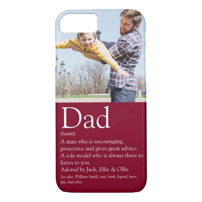 World's Best Dad Definition Fun Photo Burgundy Case-Mate iPhone Case