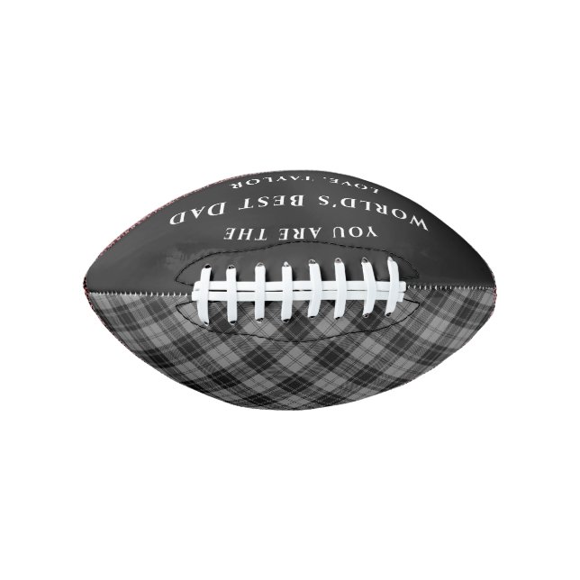 World's Best Dad Douglas Gray Tartan Plaid Football (Front)