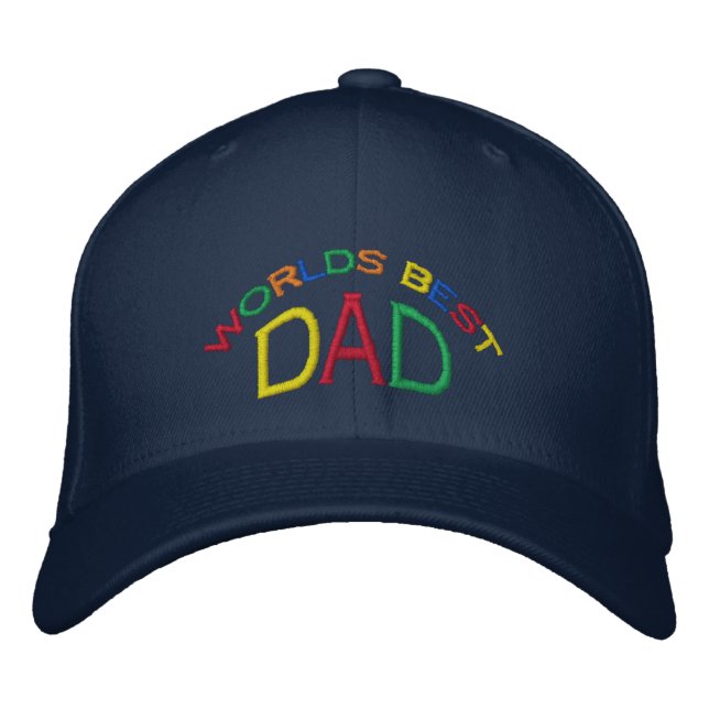 World's Best Dad Embroidered Baseball Hat (Front)