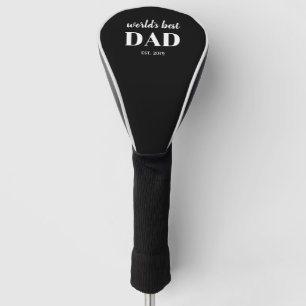Worlds Best Dad Est Year Black White Father Gift Golf Head Cover