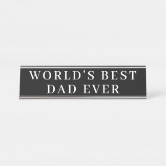 World's Best Dad Ever Bundle Gift Set Desk Name Plate