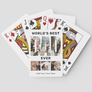 World's Best Dad Ever Custom 6 Photo Poker Cards