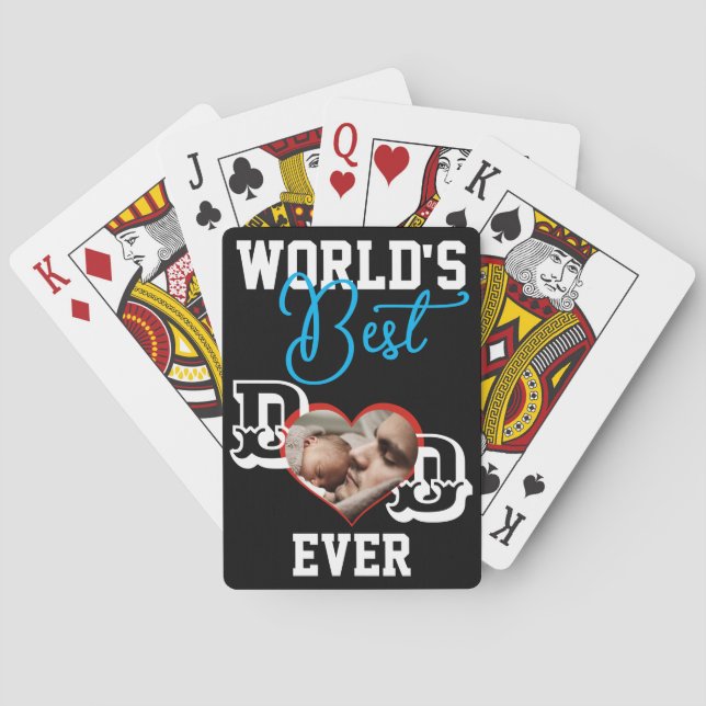 World's Best Dad ever w/ Photo Poker Cards (Back)