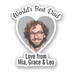 World's Best Dad Face Individual Sticker