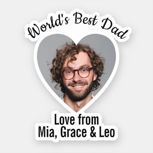 Worlds Best Dad Face Individual  Sticker