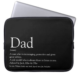 World&#39;s Best Dad Father Daddy Definition Black Laptop Sleeve