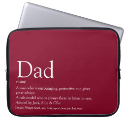 World&#39;s Best Dad Father Daddy Definition Burgundy Laptop Sleeve