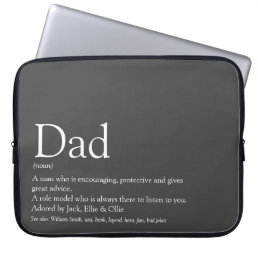 World&#39;s Best Dad Father Daddy Definition Gray Laptop Sleeve