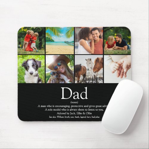 Worlds Best Dad Father Definition Photo Black Mouse Pad