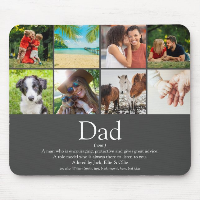 World's Best Dad Father Definition Photo Gray Mouse Pad (Front)