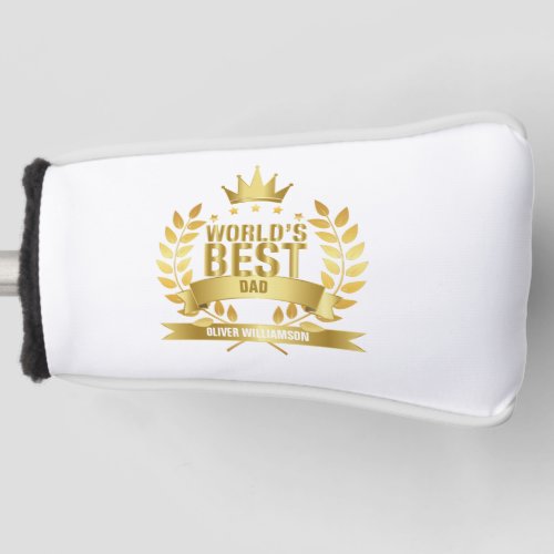 Worlds Best Dad Father Gold 5 Star Golf Head Cover