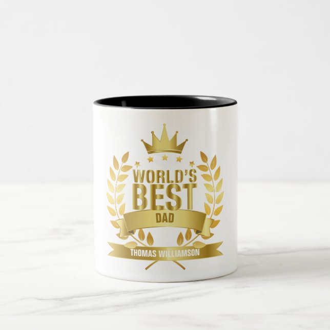 World's Best Dad, Father Two-Tone Coffee Mug (Center)