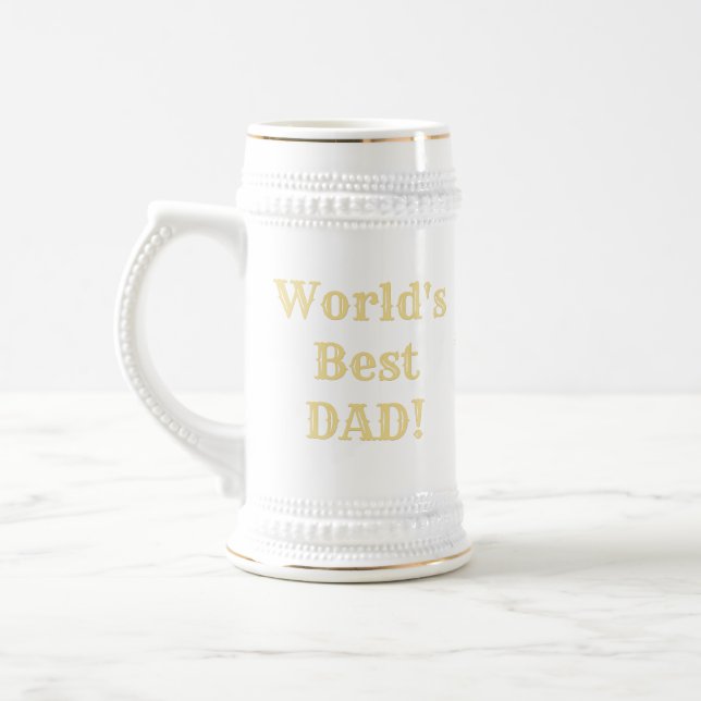 Worlds Best Dad Fathers Day Birthday Christmas Beer Stein (Left)