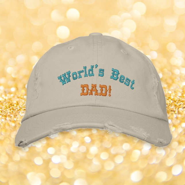 Worlds Best Dad Fathers Day Birthday Gift Cool Embroidered Baseball Cap (Worlds Best Dad Fathers Day Birthday Gift Cool Embroidered Baseball Cap)
