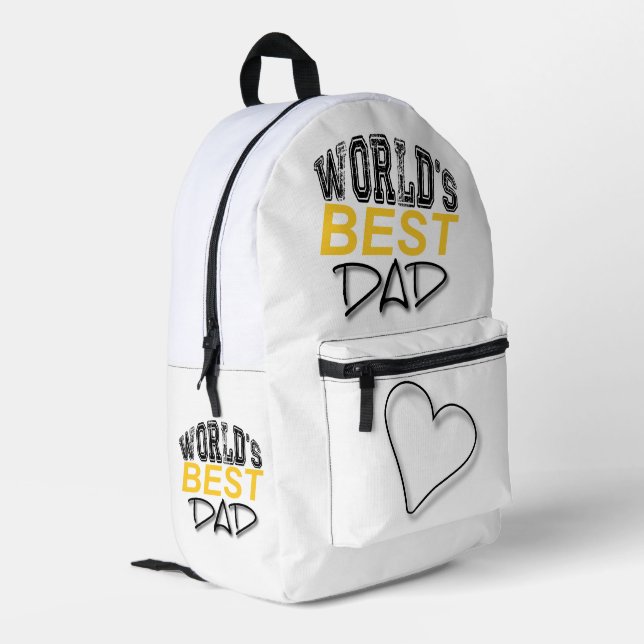 World's Best Dad Father's Day BP Printed Backpack (Back Corner Left)