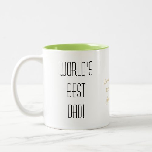 Worlds Best Dad Fathers Day Christmas Birthday Two_Tone Coffee Mug