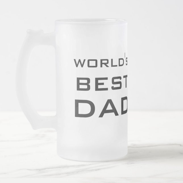 World's Best Dad  Father's Day Custom Frosted Glass Beer Mug (Left)